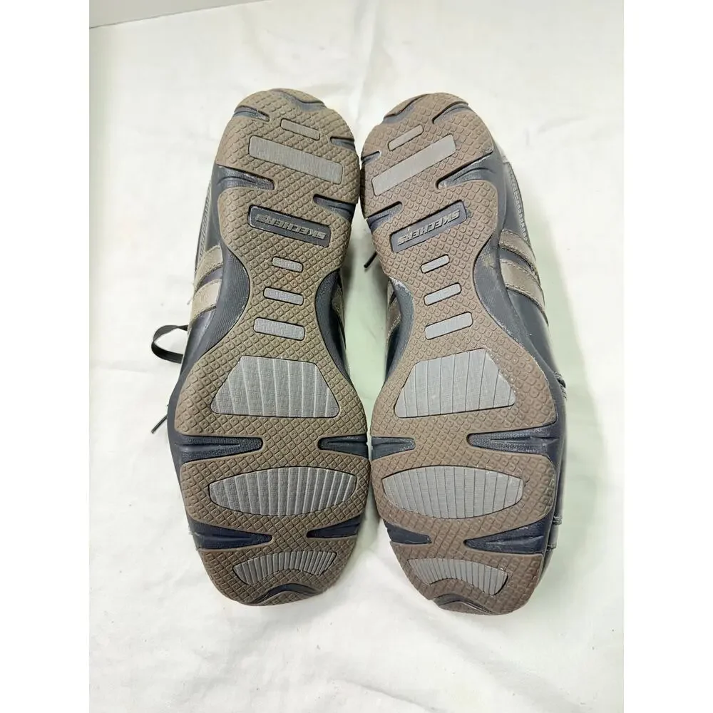 SKECHERS  LEATHER CASUAL SNEAKERS Mens size 12 color black SN 62861 - Picture 11 of 13